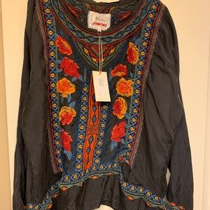 NWT Johnny Was sz L Abra Cupra embroidered blouse